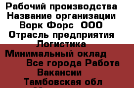 Рабочий производства › Название организации ­ Ворк Форс, ООО › Отрасль предприятия ­ Логистика › Минимальный оклад ­ 25 000 - Все города Работа » Вакансии   . Тамбовская обл.,Моршанск г.